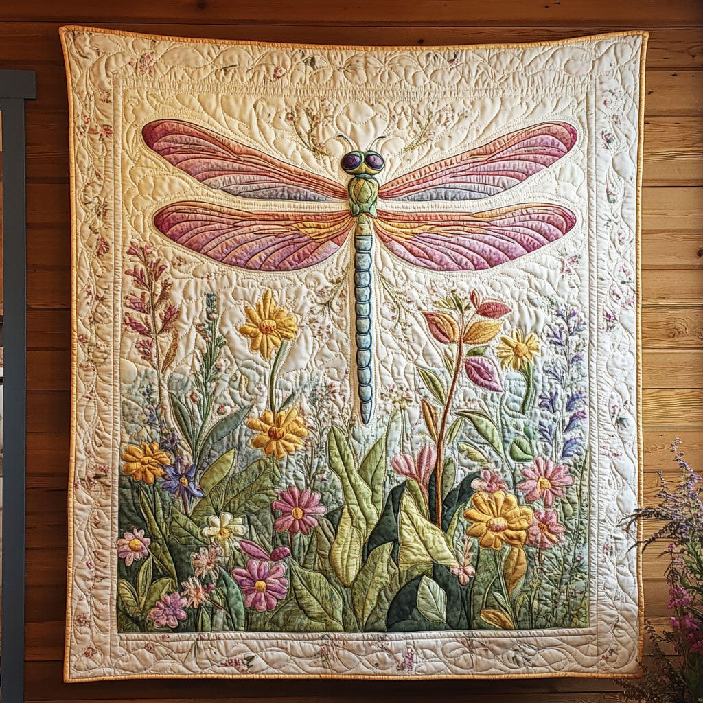 Dragonfly Floral Garden CW0307026CL Quilt