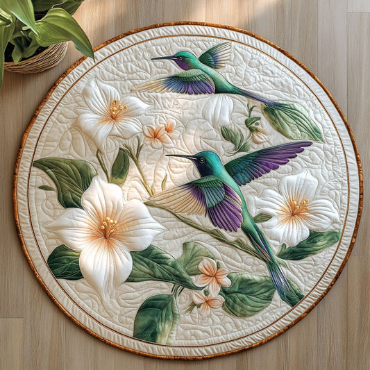 Floral Hummingbird CW0506018CL Quilted Round Mat