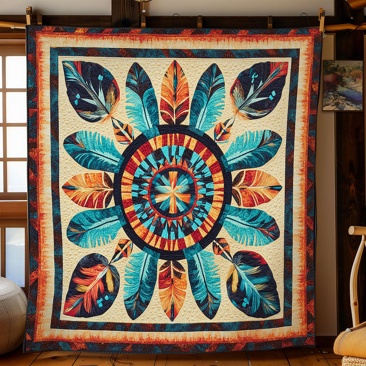 Native American Feather WY2201076CL Quilt