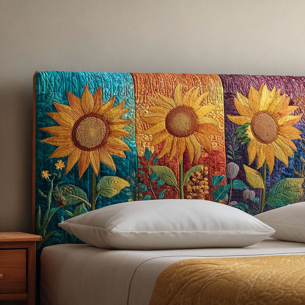 Sunflower Dream CW2912027CL Quilted Headboard Slipcover