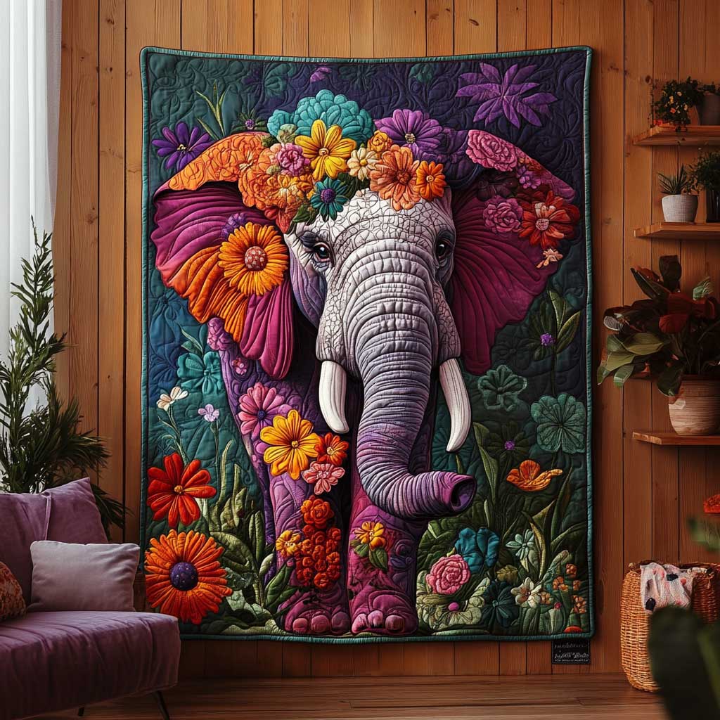 Beautiful Elephant CQ1505047CL Quilt