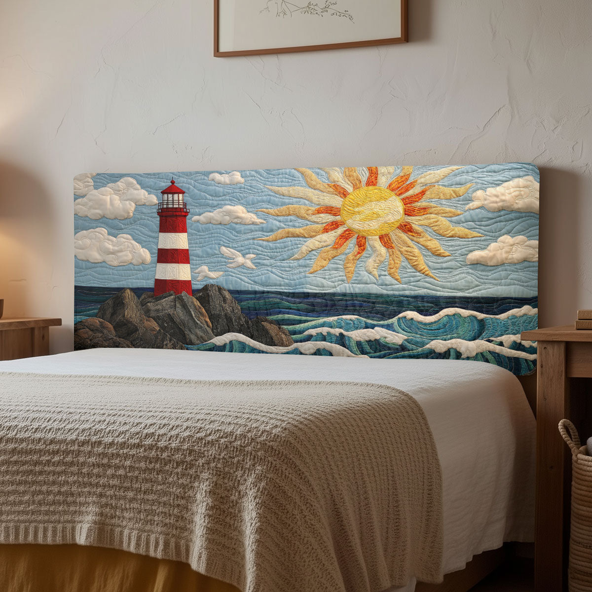 Ocean Lighthouse CW1512024CL Quilted Headboard Slipcover