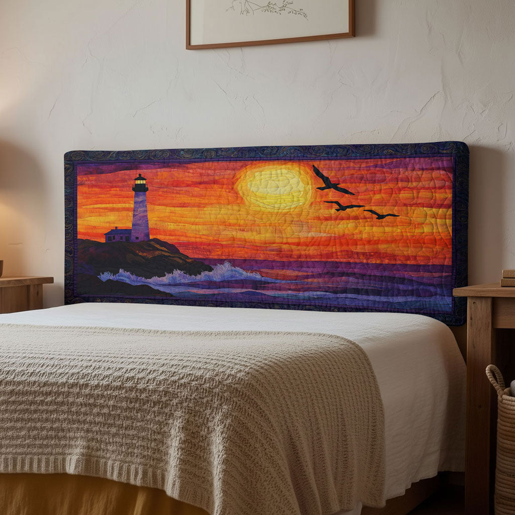 Lighthouse Dawn Waves WN1112159CL Quilted Headboard Slipcover
