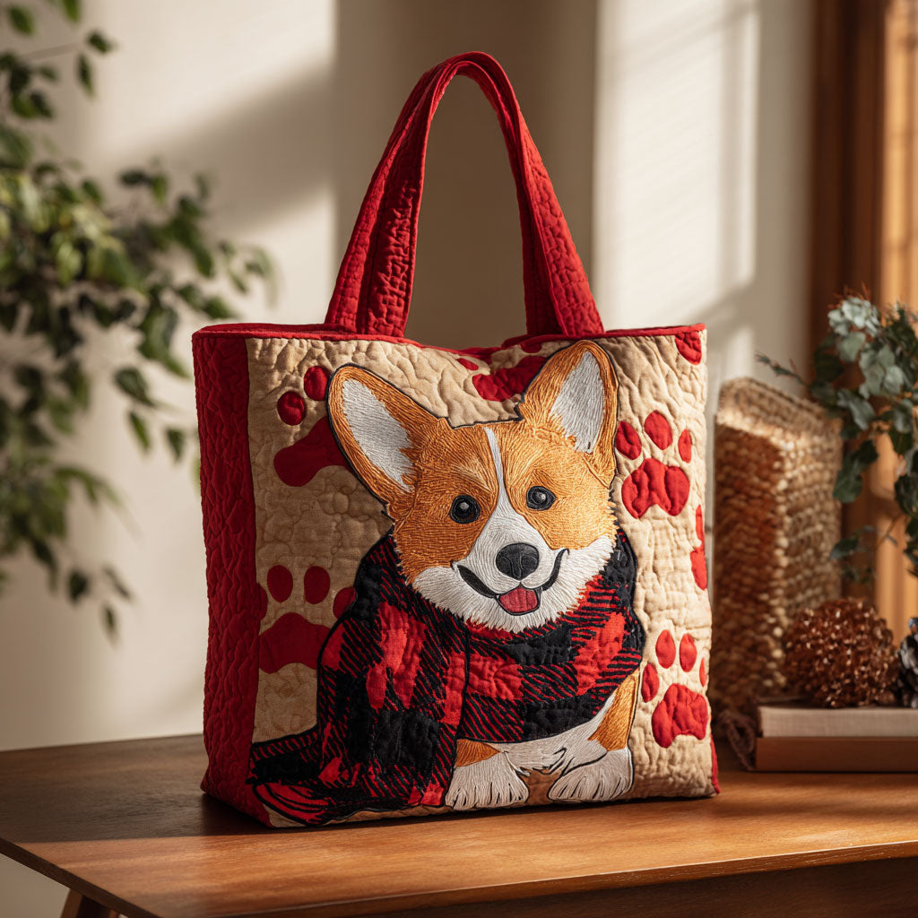 Corgi Cozy Glow CW0310005CL Quilted Tote Bag