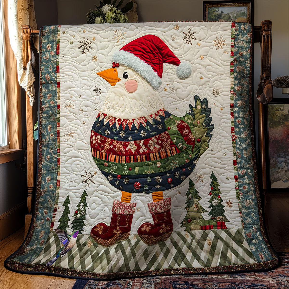 Santa Chicken WN2011004CL Quilt