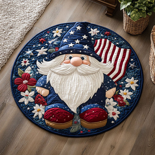 Star Spangled Gnome Pride WX1206043CL Quilted Round Mat