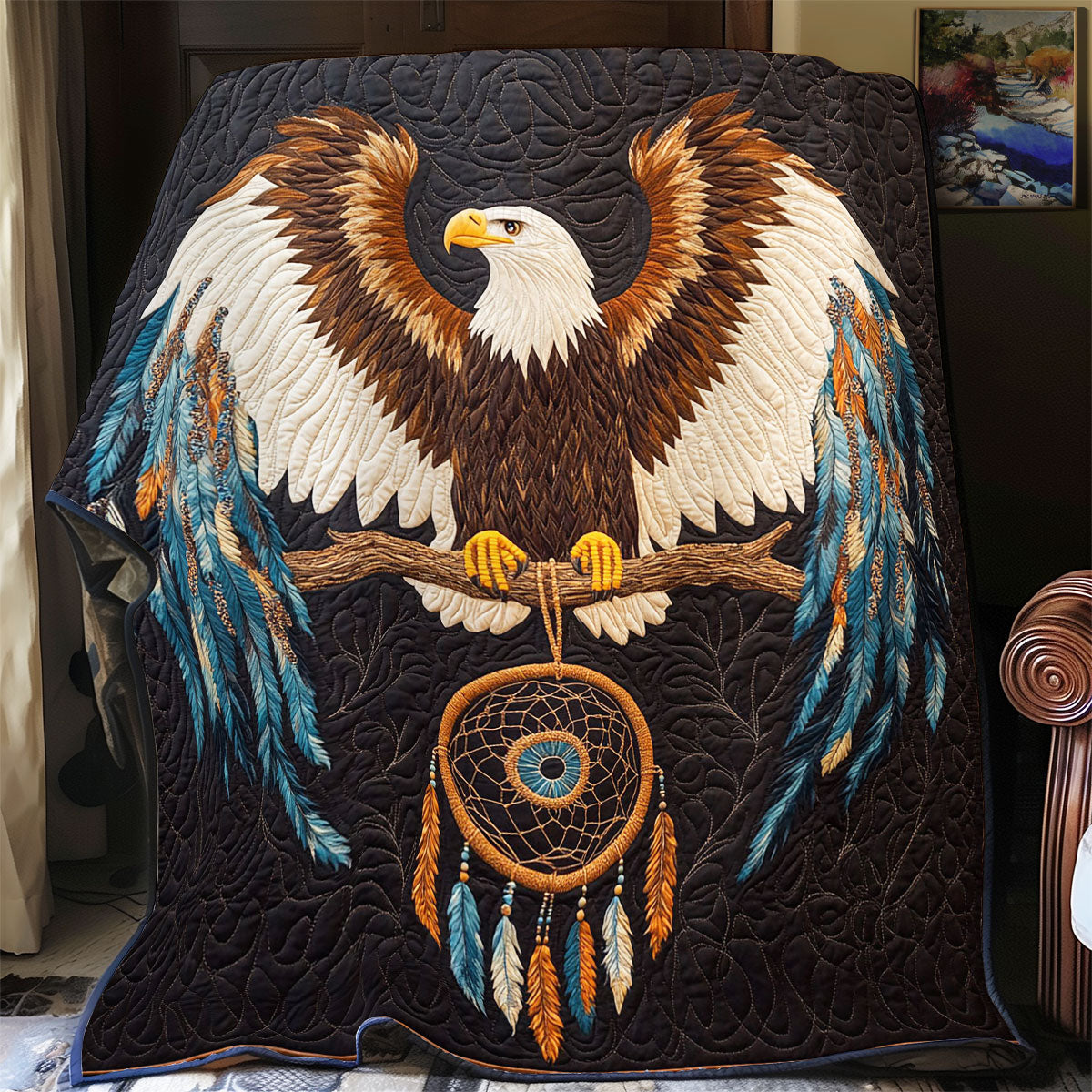 Native Eagle And Dreamcatcher WY2102030CL Quilt