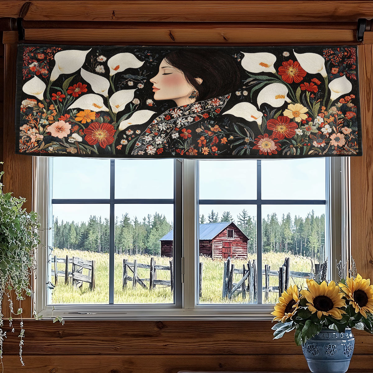 Embroidered Floral Spirit WN1706005CL Quilted Valance