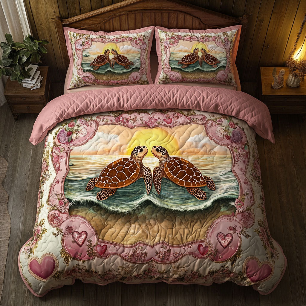 Romantic Couple Turtle WY1701008CL Duvet Cover Set