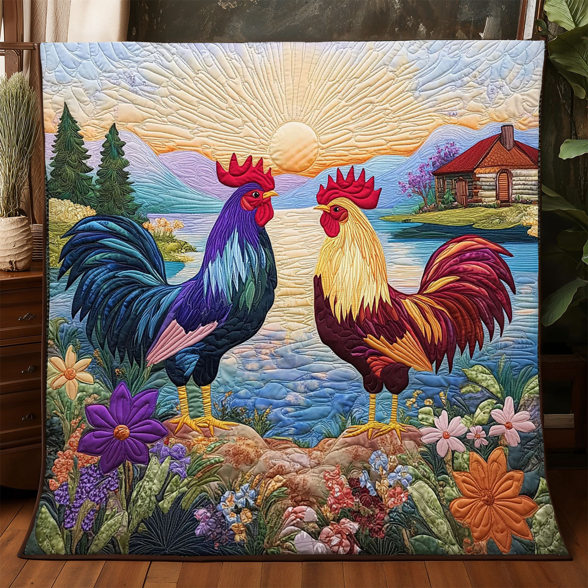 Sunset Chicken WJ0306008CL Quilt