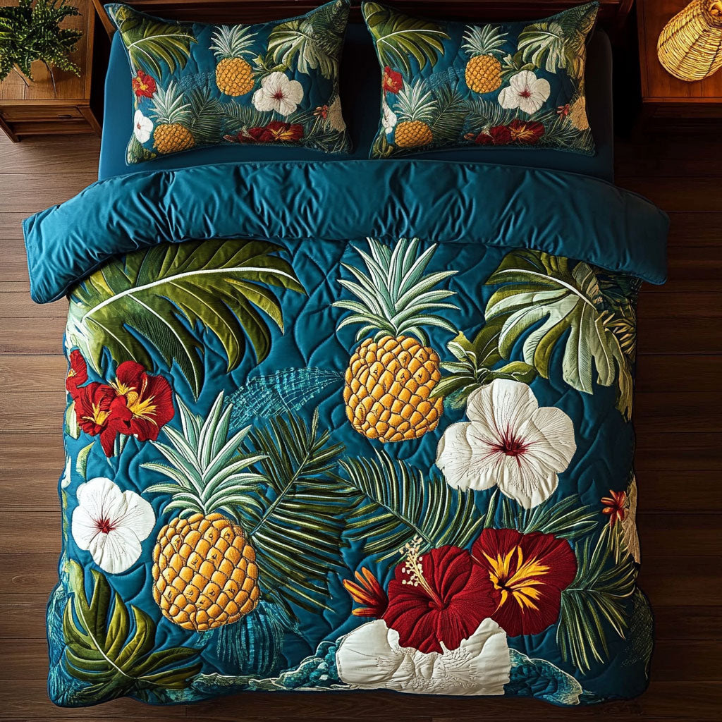 Tropical Pineapple And Hibiscus WY1306048CL Duvet Cover Set