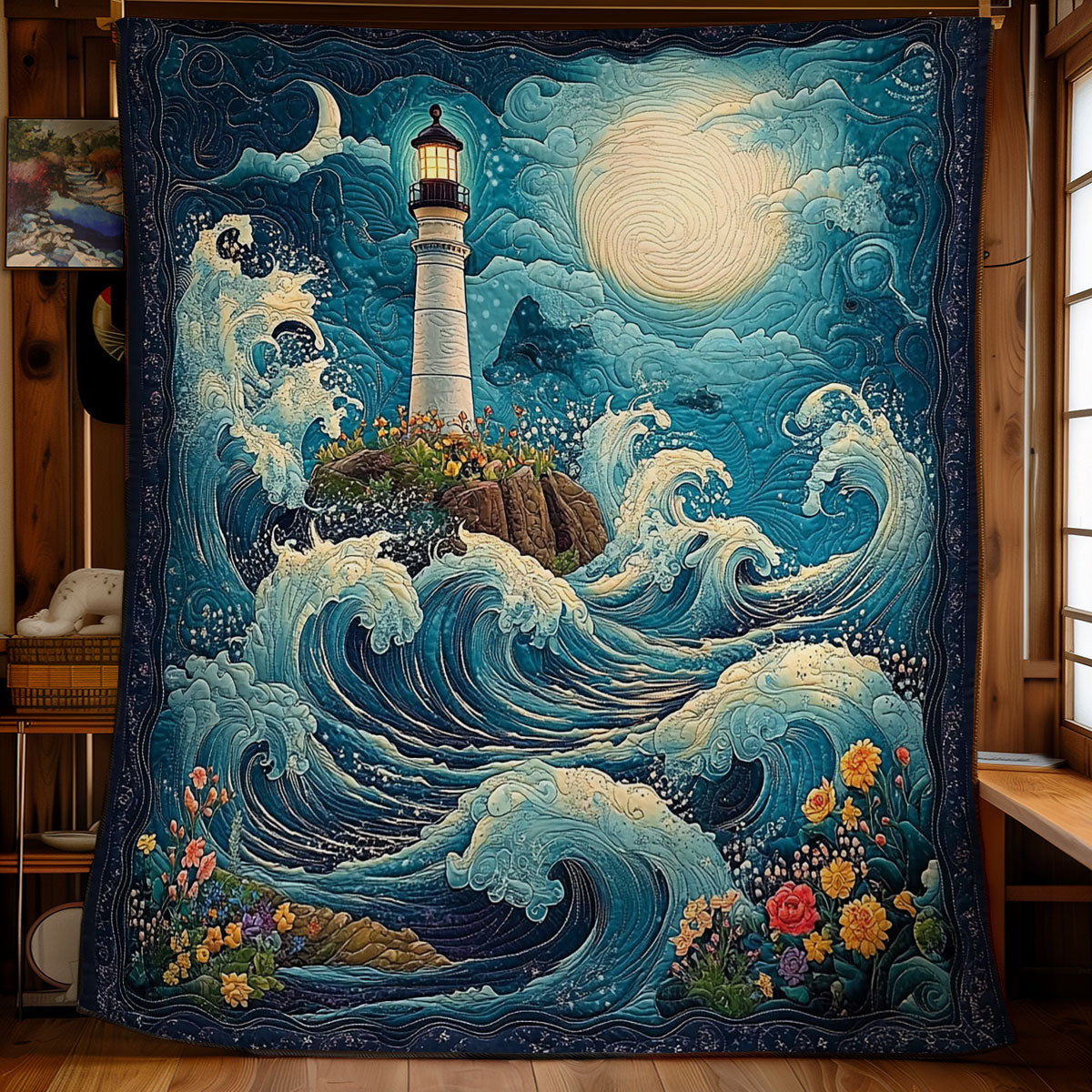 Mystic Midnight Lighthouse WY2103063CL Quilt