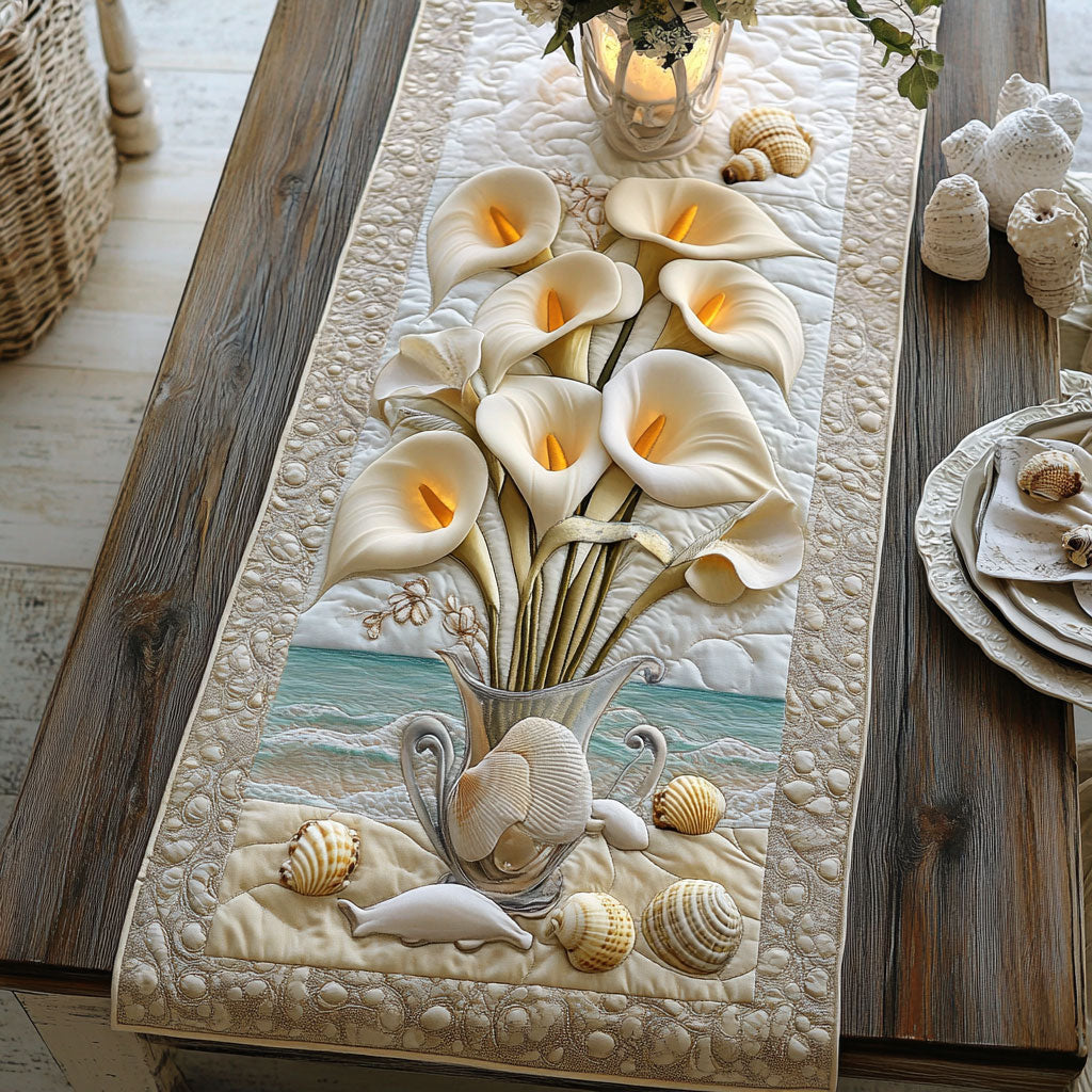 Calla Lily Calm Sea WN1806002CL Quilted Table Runner