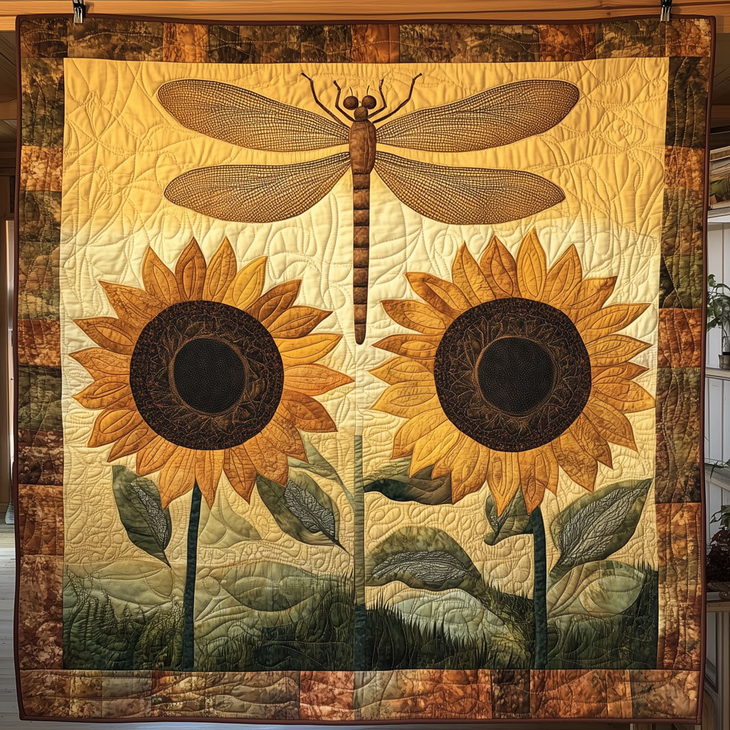 Dragonfly And Sunflowers LT0310009CL Quilt