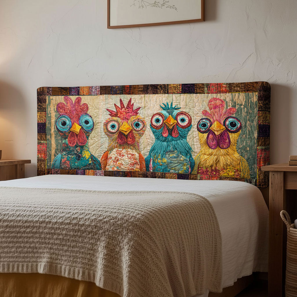 Chicken Funny WN1312022CL Quilted Headboard Slipcover