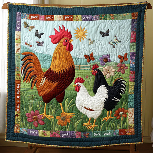 A Rooster Family WY2708022CL Quilt
