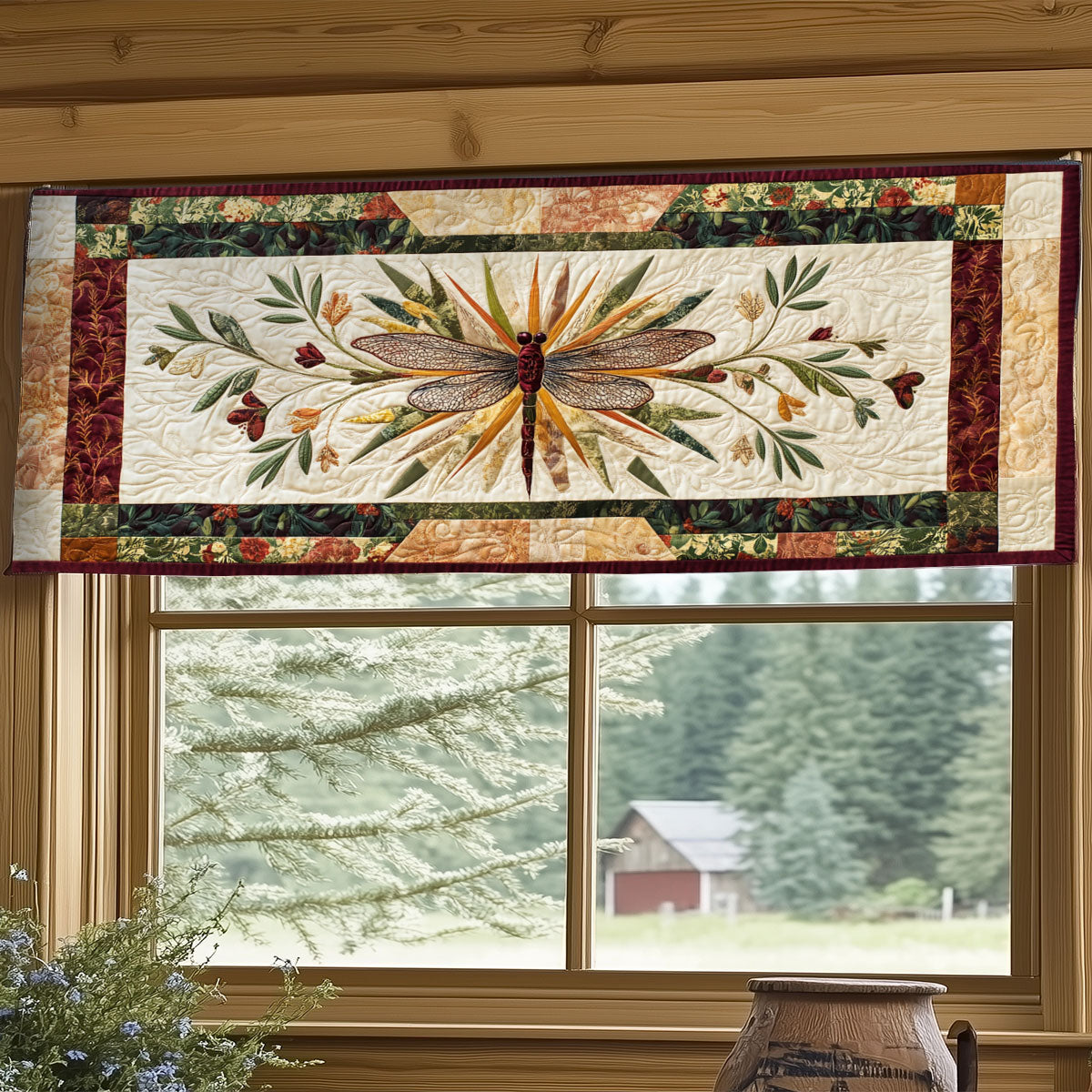 Colorful Ray Dragonfly WY2904074CL Quilted Valance