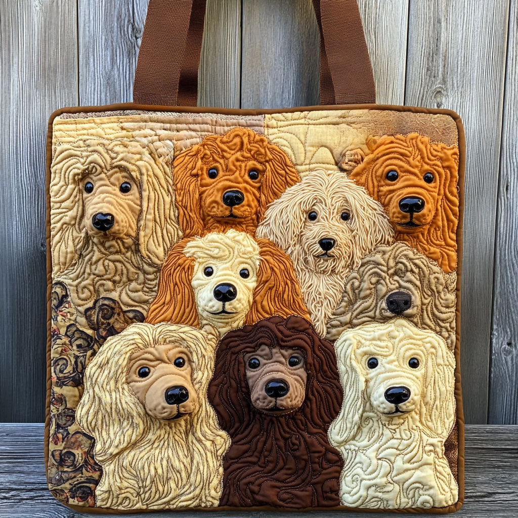 Dog Warm Hug WN1511038CL Quilted Tote Bag