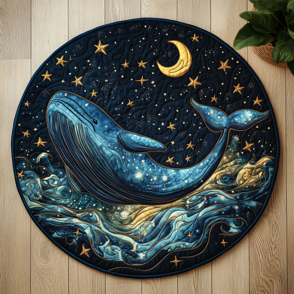Dreamy Whale CW1606015CL Quilted Round Mat
