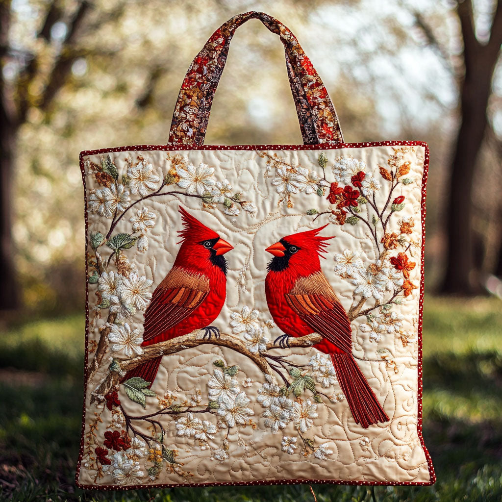Starry Cardinal WN2509071CL Quilted Tote Bag