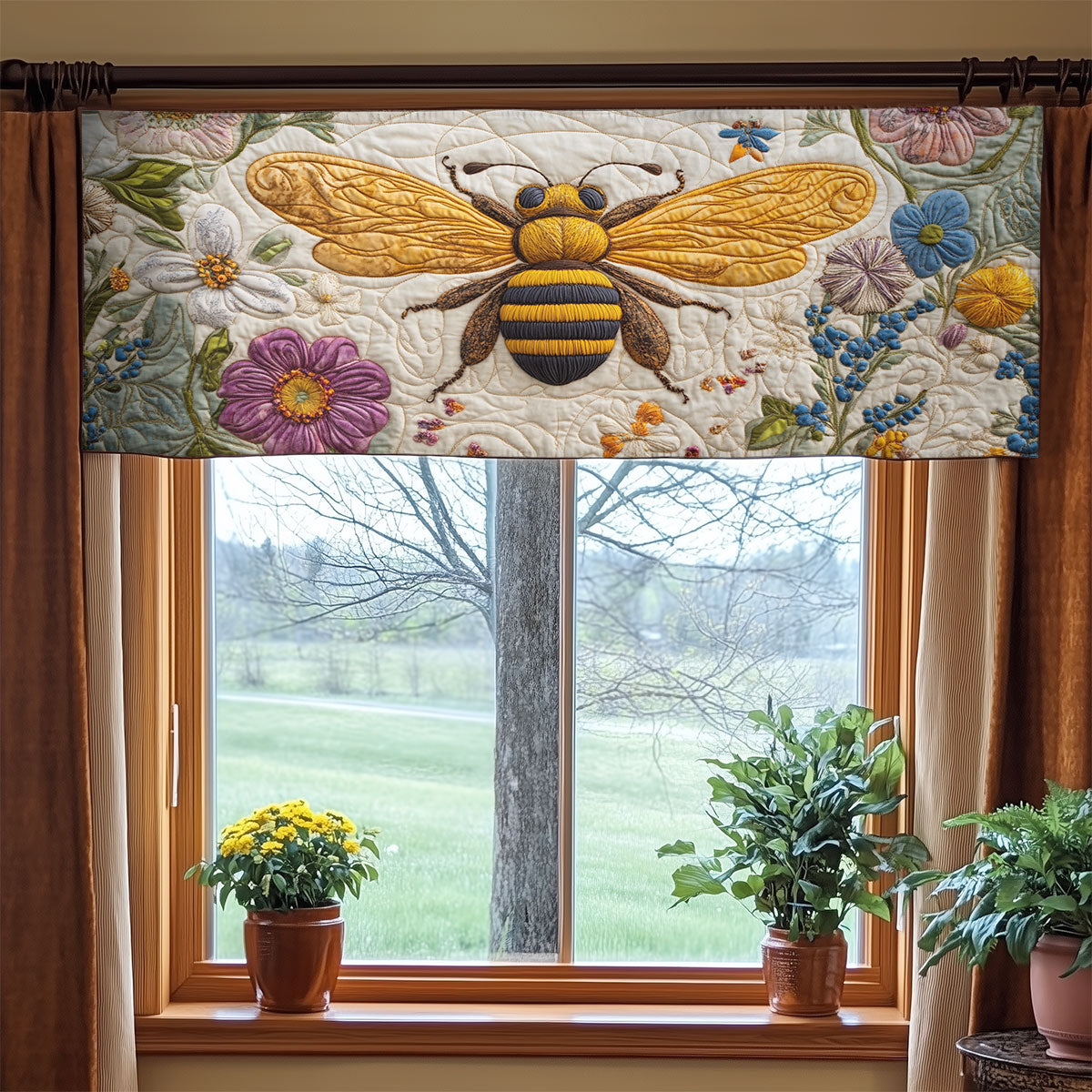 Flower Bee WX2003092CL Quilted Valance