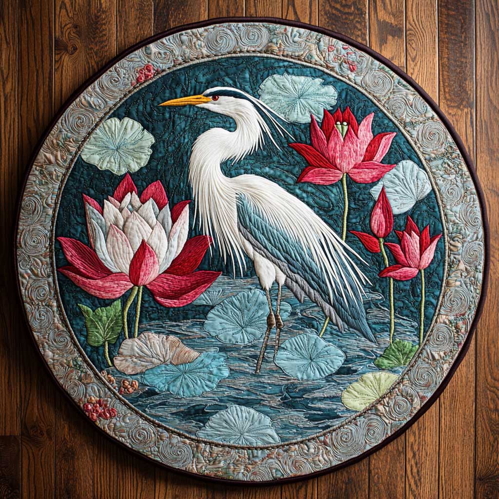 Water Heron WN2404029CL Quilted Round Mat