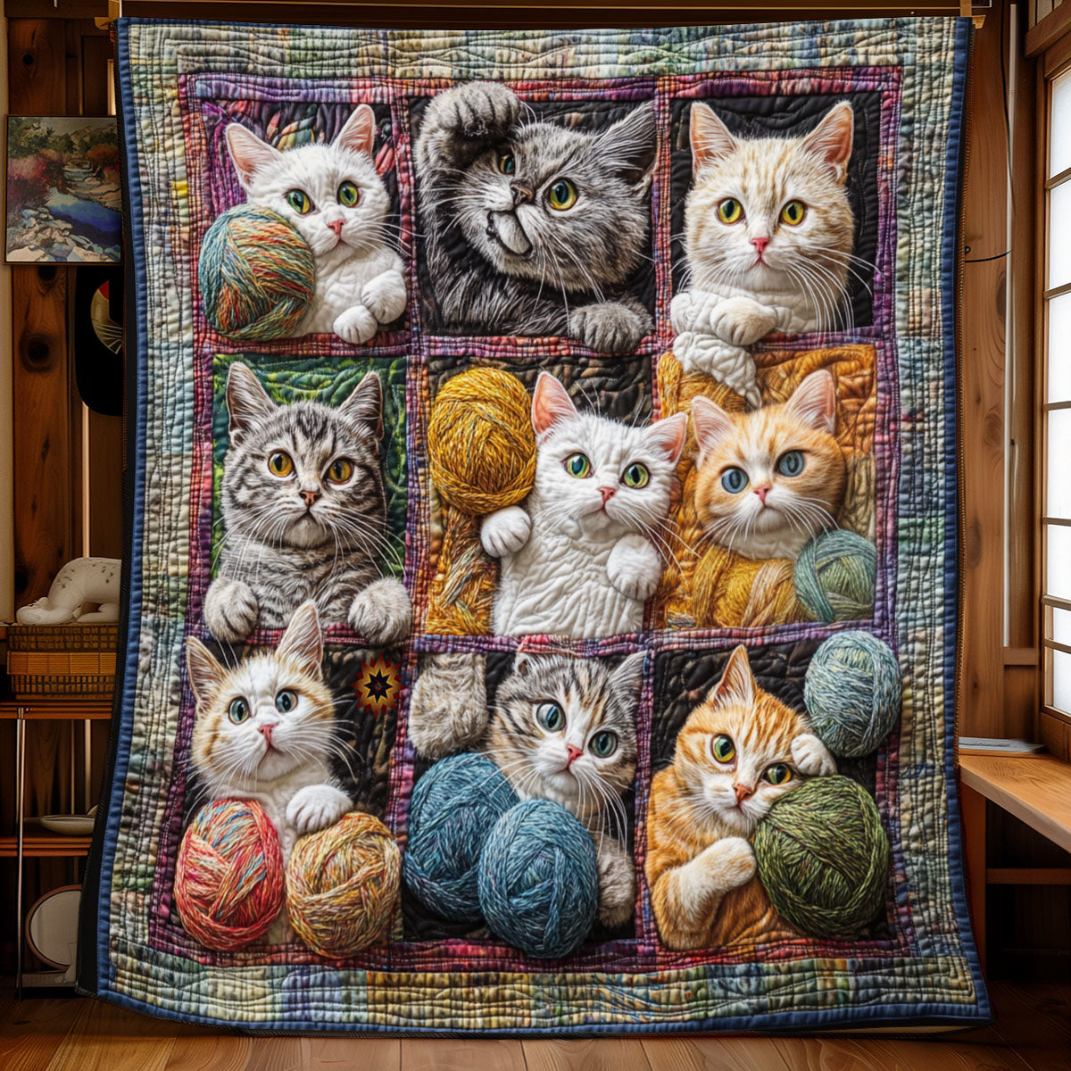 Cats Rolling In Yarns YR1210004CL Quilt