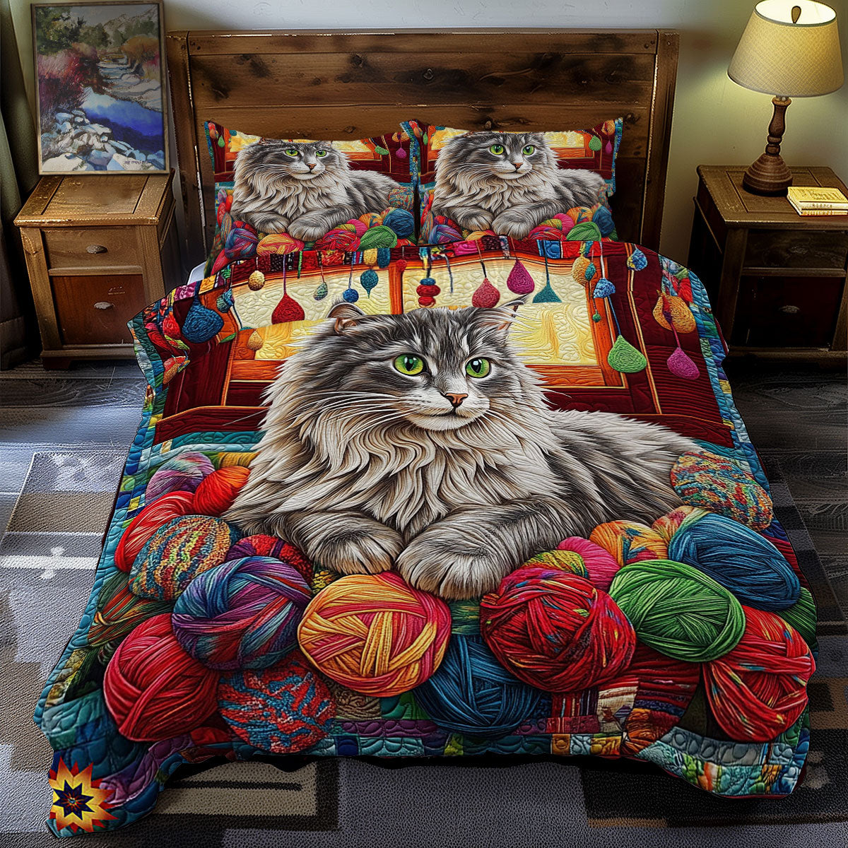Maine Coon In Yarn WY1912012CL Duvet Cover Set