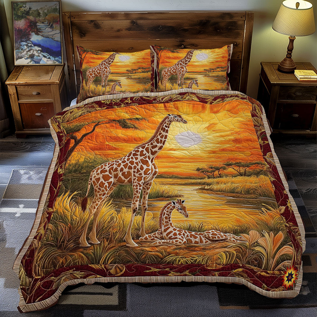 Giraffe Family WY1112041CL Duvet Cover Set