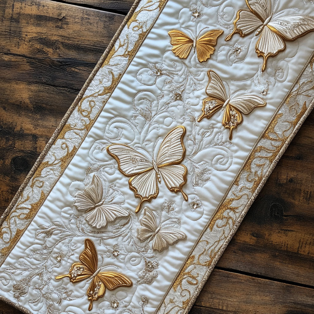 Royal Butterfly Meadow WY2304032CL Quilted Table Runner