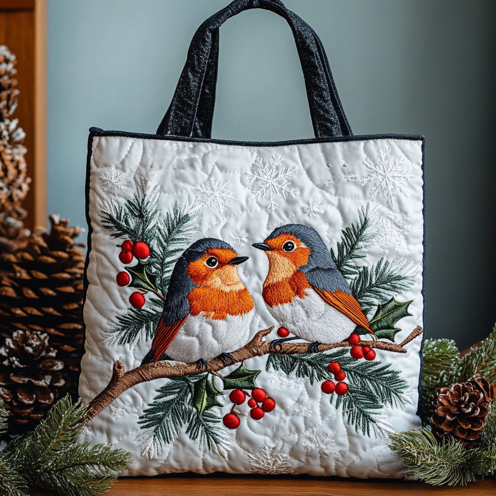 Winter Haven European Robin WN2810080CL Quilted Tote Bag