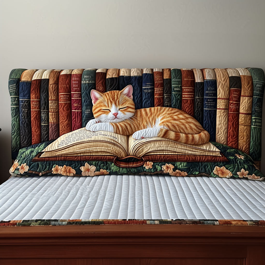 Library Cat Lullaby KL2912013CL Quilted Headboard Slipcover