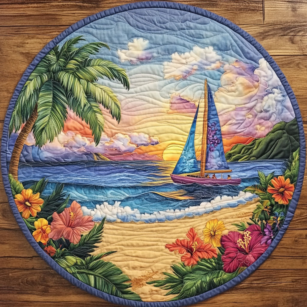Tropical Sail CW2904046CL Quilted Round Mat