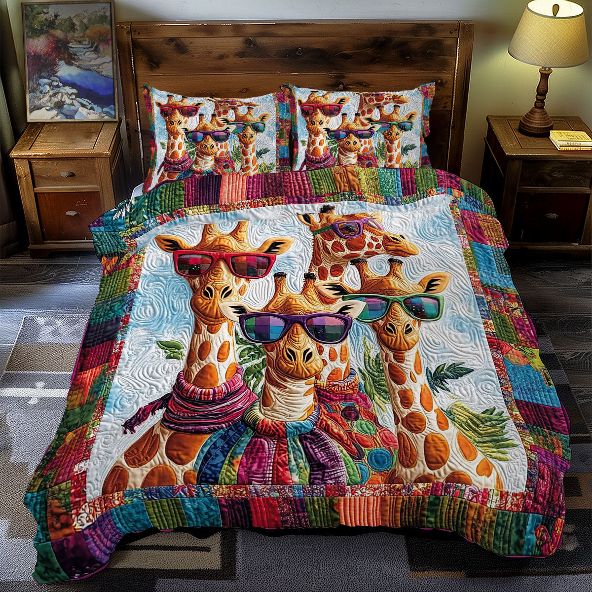 Funny Giraffe Family WY1701091CL Duvet Cover Set