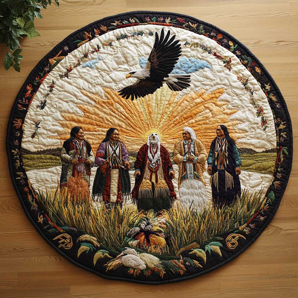 Native American Wisdom WN2403087CL Quilted Round Mat