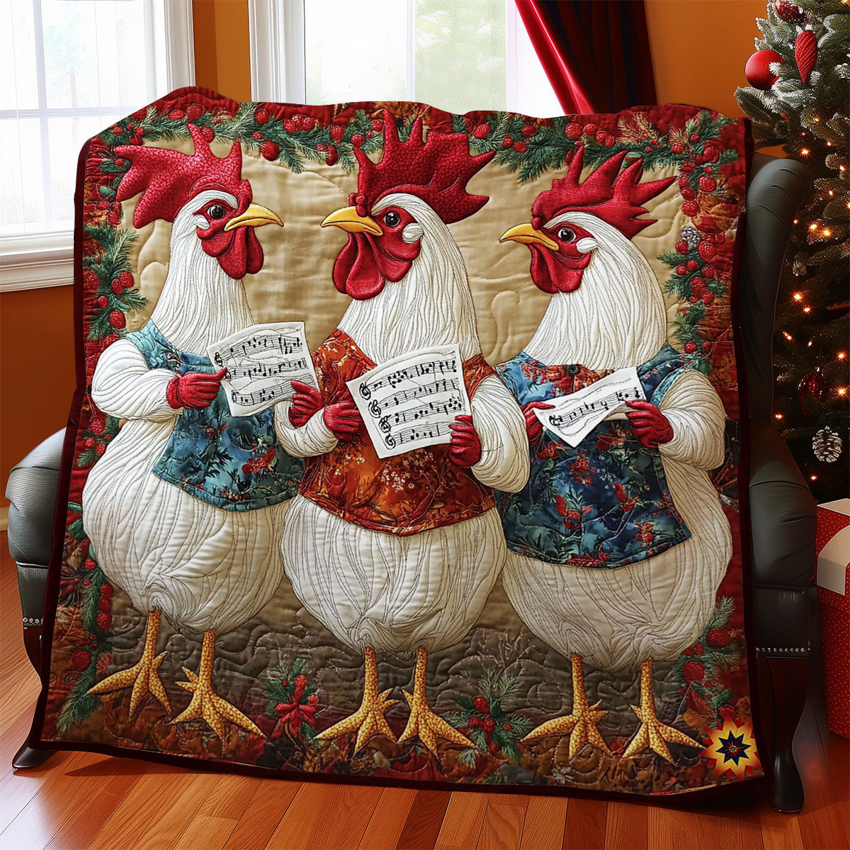 Rooster Choir WY1812040CL Quilt