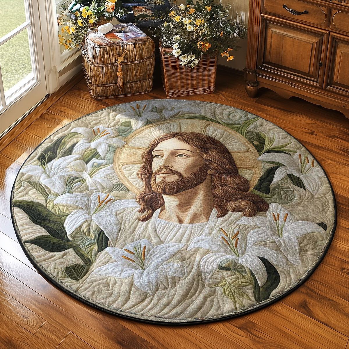 Christianity Jesus Blessings WN2503150CL Quilted Round Mat