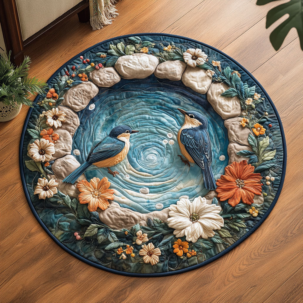 Feathered Reflections CP0306014CL Quilted Round Mat