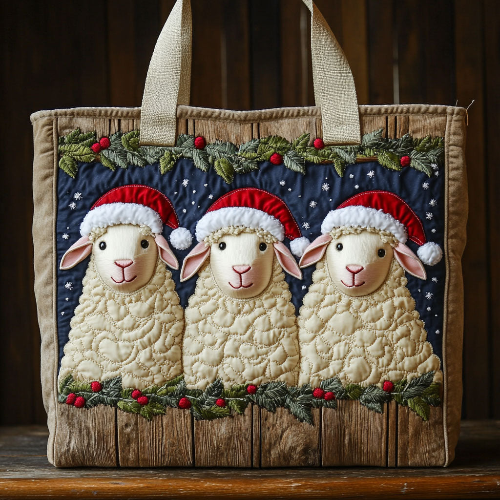 Sheep Holiday CW1711060CL Quilted Tote Bag