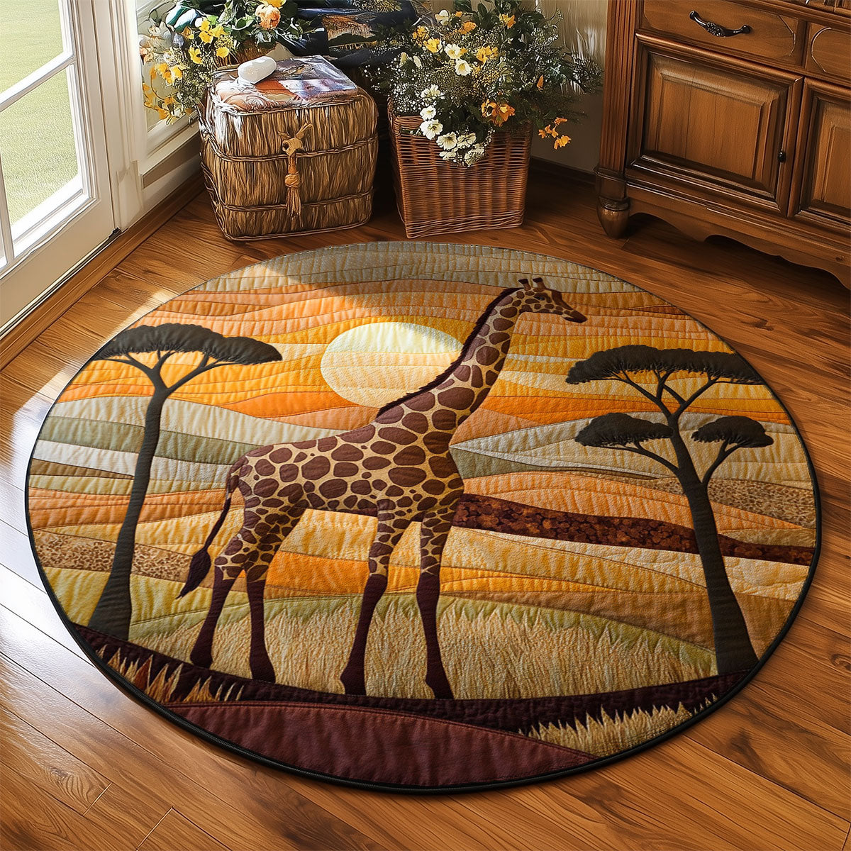 Savannah Giraffe WJ2203078CL Quilted Round Mat