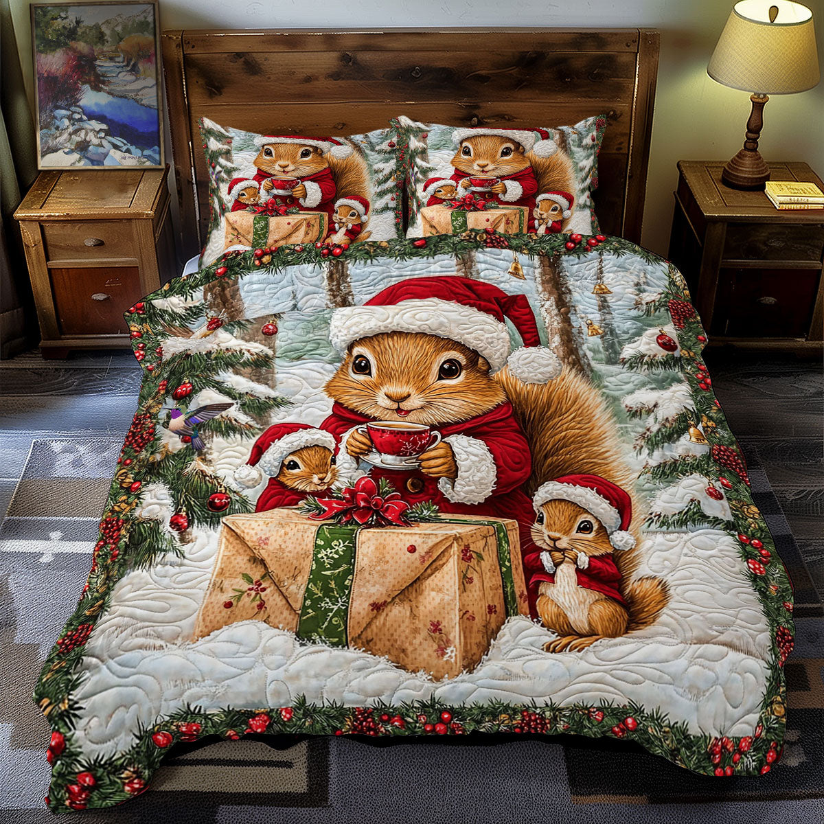 Squirrel Family WY2511042CL Duvet Cover Set