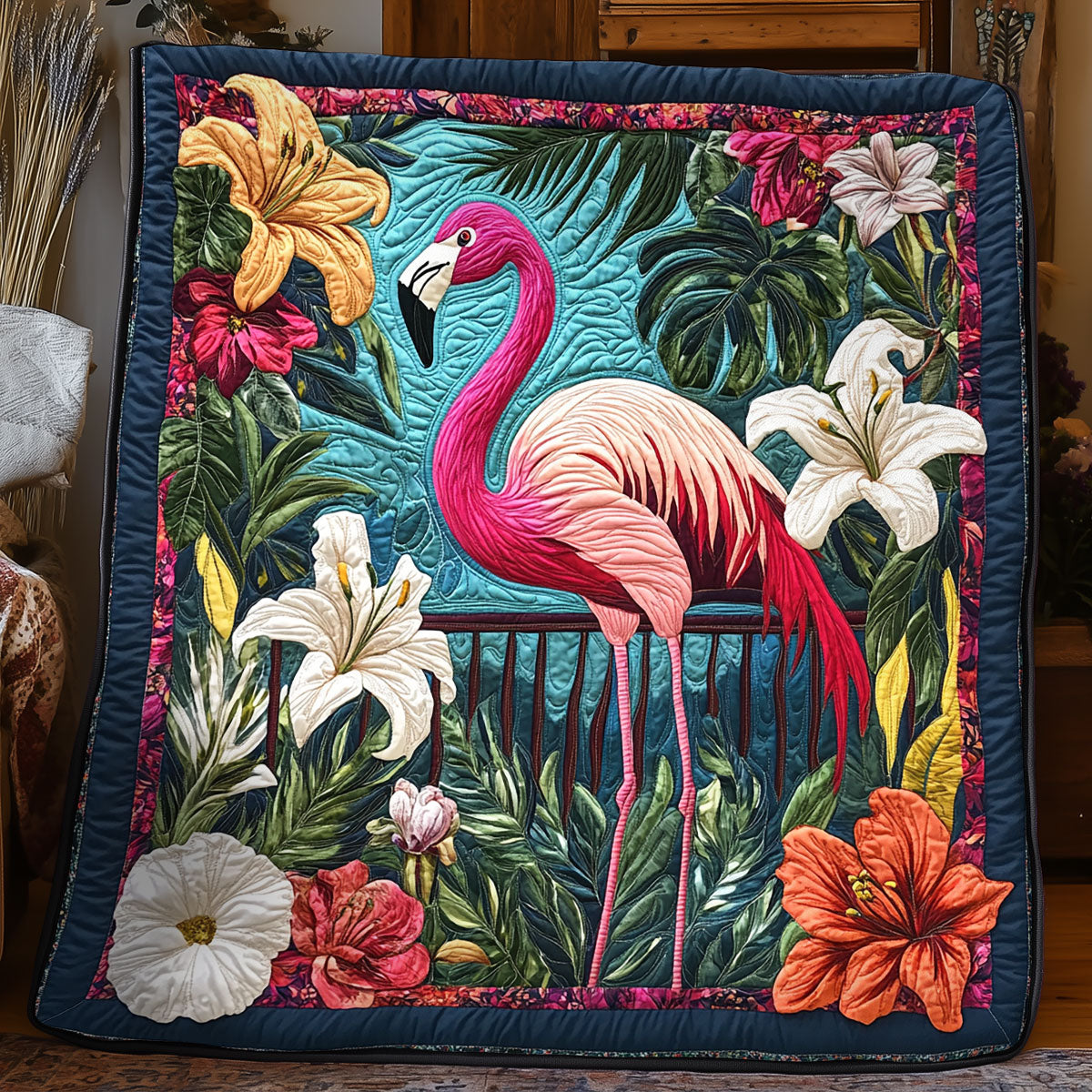 Flamingo Floral WX0406021CL Quilt