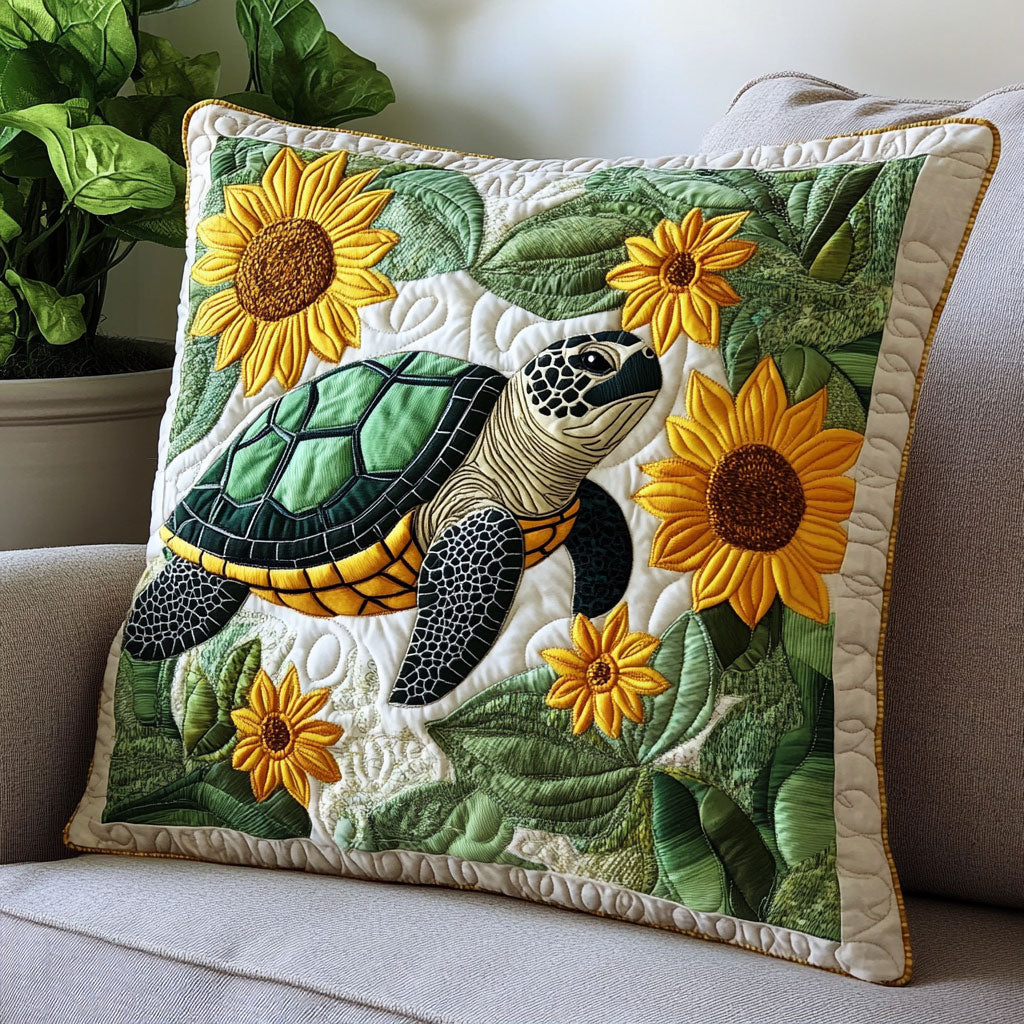 Turtle Sunflower CW0207048CL Quilt Pillow Case