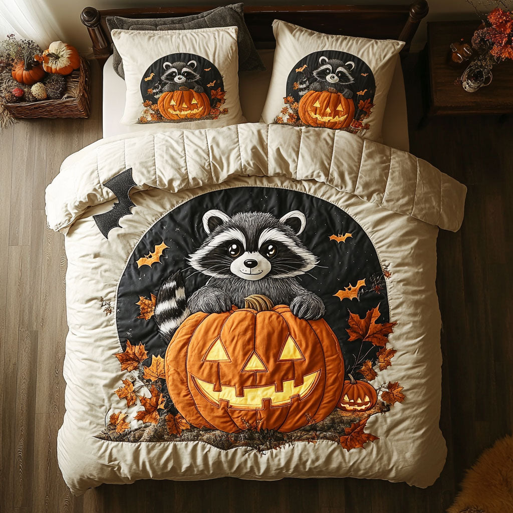 Spooky Halloween Raccoon WY2608032CL Duvet Cover Set