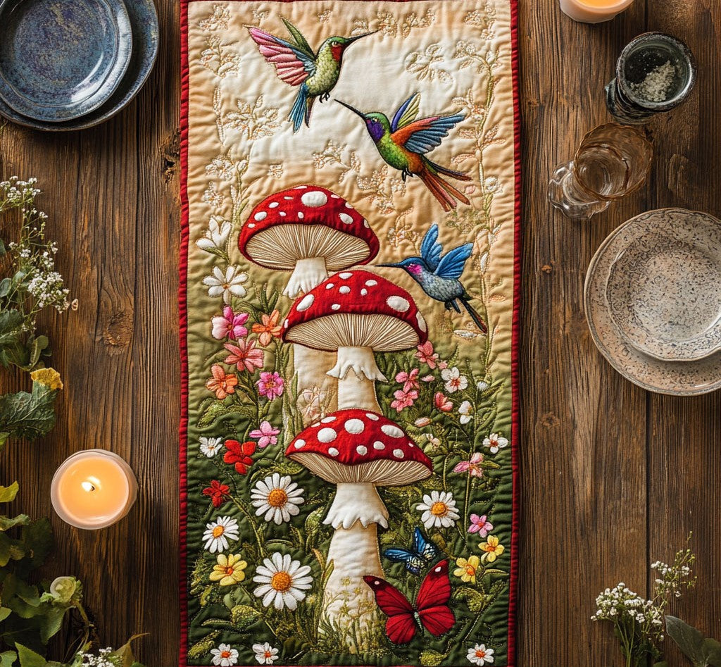 Hummingbird Forest CW2105312CL Quilted Table Runner