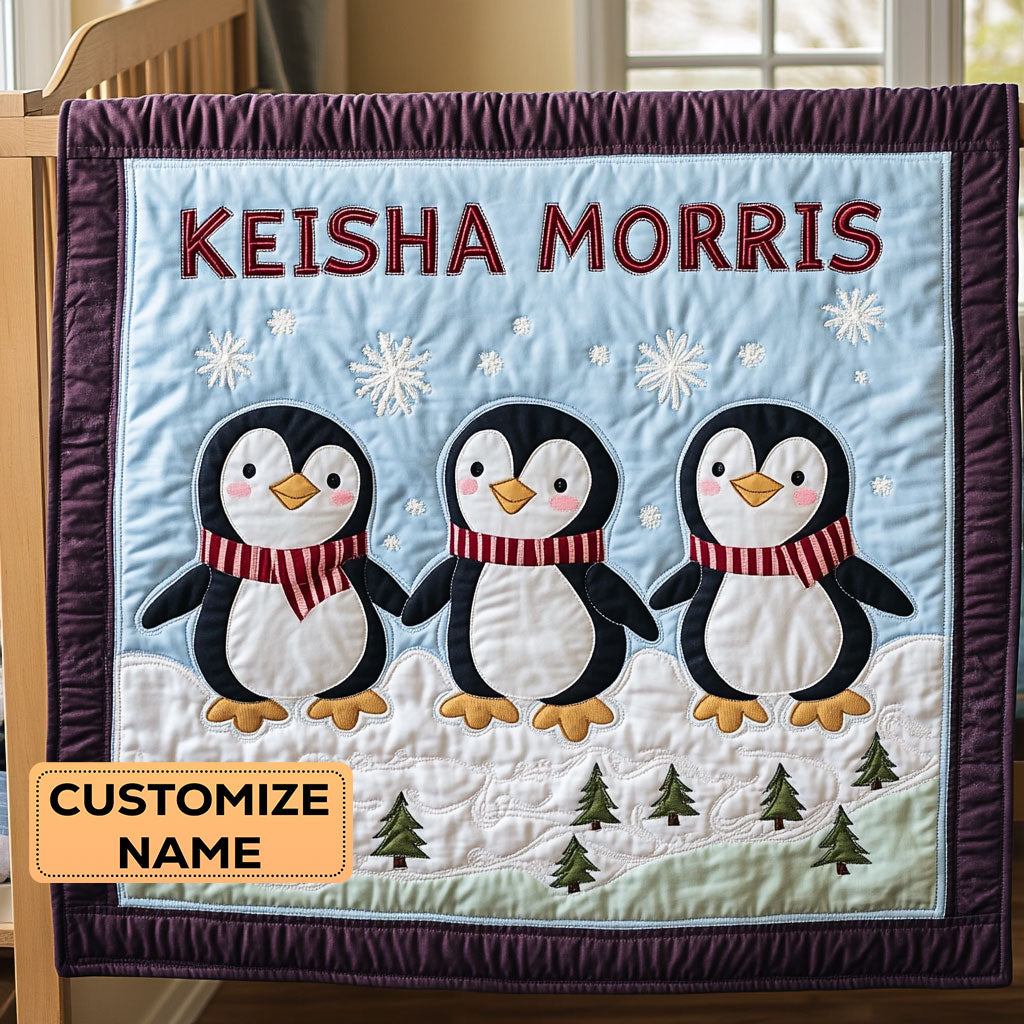 Penguin Parade CP2507052CL Personalized Baby Quilt