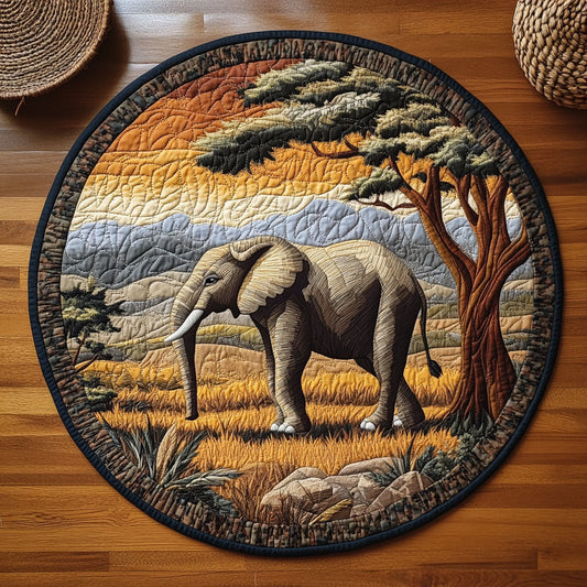 Majestic Elephant WJ0505025CL Quilted Round Mat