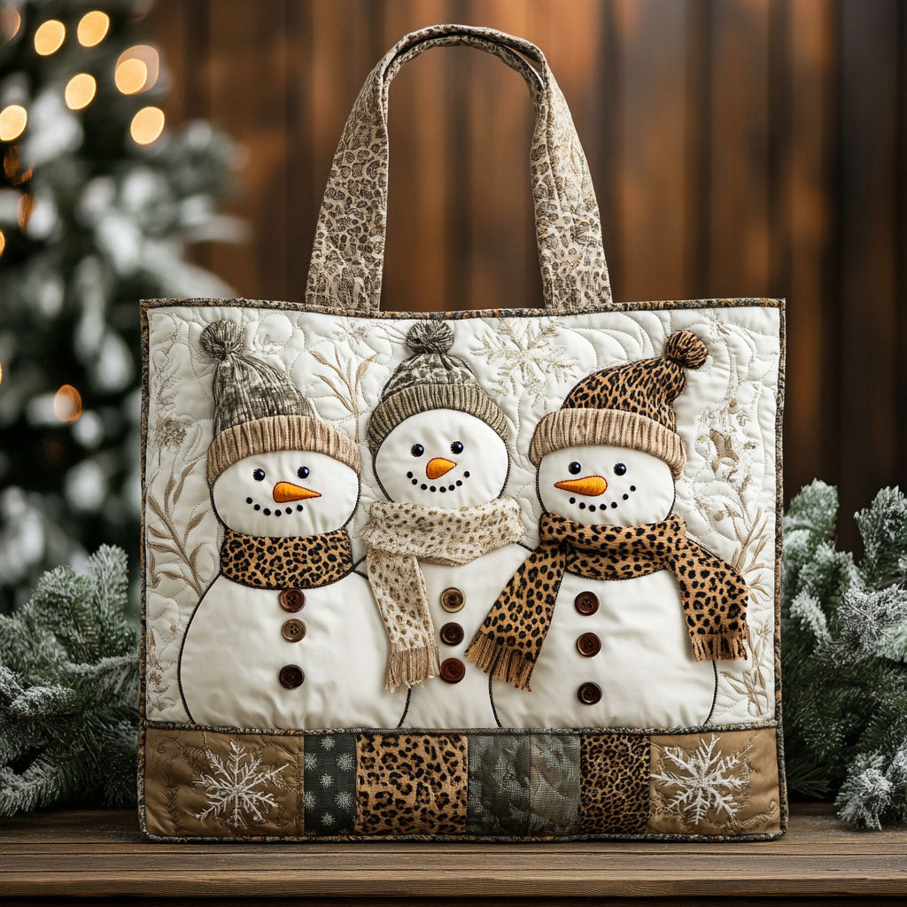 Snowman Together WN1411115CL Quilted Tote Bag