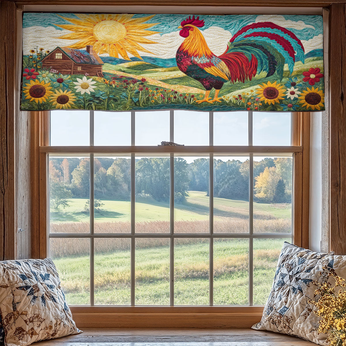 Rooster Morning WX2205049CL Quilted Valance