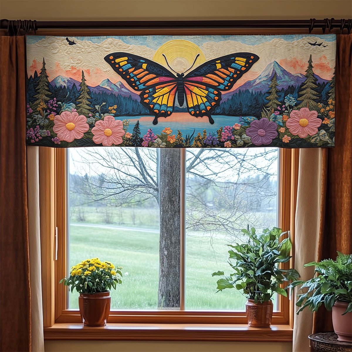 Butterfly Mountain WX1305005CL Quilted Valance
